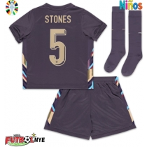 Camiseta Inglaterra John Stones #5 Visitante Equipación para niños Eurocopa 2024 manga corta (+ pantalones cortos)